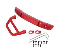 Baxnore Aluminum Alloy RC Front Bumper Heavy Duty U Shape Hook Design Impact for 1/24 SCX24 Bronco Off Road RC Cars (Red)
