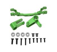Baxnore Aluminum Alloy Steering Parts Set RC Car Steering Group Assembly Set Upgrade Part Durable Wear Resistant Strong Steering Improved Performance for Granite Big Rock Typhoon (Green)