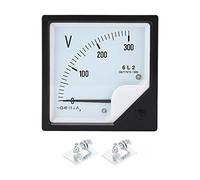 Baxnore Analog Panel Voltage Gauge 0 to 300V Level 2.5 Accuracy Pointer Voltmeter for Generator Power Equipment Black ABS Panel Mount