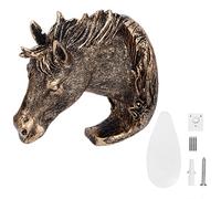 Baxnore Antique Gold Horse Head Wall Hanger Animal Horse Head Clothes Coat Hook for Living Room Bathroom Kitchen Decoration Nordic Style Handmade Art Home Decor