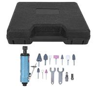 Baxnore AT 7033KB Air Die Grinder Pneumatic Grinding Machine Professional Polishing Tool with 10 Grinding Heads for Metal Wood Stone Blue Aluminum Alloy Kit