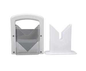 Baxnore Bagel Cutter Safety Shield Slicer, ABS Plastic Bread Cutting Tool with Handle, Manual Bagel Guillotine for Home Kitchen, Baking Essential