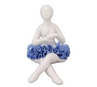 Baxnore Ballerina Statue Elegant Ceramic Ballet Dancer Figurine with Blue Dress for Home Tabletop Decoration Unique Artwork Delicate Sculptural Techniques Interesting Decorations