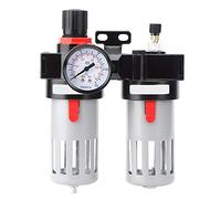 Baxnore BFC 2000 Oil Water Separator Duplex Filter 40μm Precision Gas Liquid Separator for Industrial Compressed Air Systems Aluminum Alloy Construction with Pressure Gauge