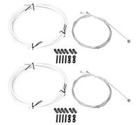 Baxnore Bicycle Brake Shift Cable Housing Set Premium Derailleur Kits Universal Bike Cable Wire Brake Line for Mountain Road Bikes High Carbon Steel Spiral Steel Black White Blue R (White)