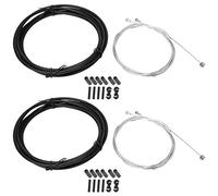 Baxnore Bicycle Brake Shift Cable Housing Set Premium Derailleur Kits Universal Bike Cable Wire Brake Line for Mountain Road Bikes High Carbon Steel Spiral Steel Black White Blue R (Black)