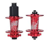 Baxnore Bicycle Hub Mountain Bike Red Aluminium Alloy 32 Holes 4 Bearing Sealed Disc Hub Lightweight Durable For Off Road Cycling 2pcs