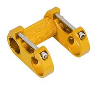 Baxnore Bike Double Stem Hollowout Ultralight Conversion Accessory Extend Bike Frame Length for Comfortable Riding Posture Aluminium Alloy Black Red Golden Silver (Gold)