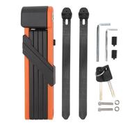 Baxnore Bike Folding Lock Heavy Duty Anti Theft Rust Proof Foldable Bicycle Lock with Keys for Electric Bike Motorcycle Alloy Steel ABS 80cm (Black Orange)