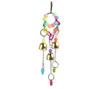Baxnore Bird Bells Safe Bite Relieves Hanging Swing Chew Play Colorful Sweet Sound for Parrots Cockatiels Macaws Made of Acrylic Stainless Steel Copper Size 10.6 Inches