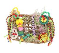 Baxnore Bird Foraging Wall Toy, Bird Climbing Net with Tightly Woven Seaweed Rattan, Safe Chewing Toy for Parakeets Cockatiels, Food Coloring Dyes, 28x18cm