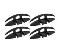 Baxnore Boat Folding Cleat Heavy Duty Nylon Flip Up Dock Cleat with 3 Hole Mounting for Secure Rope Tying on Boats Yachts and Marine Docks 5 Inch Black 4 Pack (Without Installation Screws Accessories)