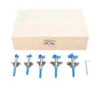 Baxnore Boring Drill Bit Set 5PCS Hex Shank Adjustable Hole Opener for Concealed Hinge Installation 15mm 20mm 25mm 30mm 35mm Woodworking Cabinet Hinge Tools