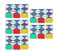 Baxnore Brain Teaser Puzzle Cube Set 5pcs Educational Stress Relief Toys for Adults Creative Mind Game Plastic Jigsaw Ruler 5.6 x 8.4cm Gift