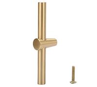 Baxnore Brass Cabinet Handle, Brushed T Bar Pull, Durable Rustproof Water Resist, for Kitchen Cupboard, Wardrobe, Drawer, TV Cabinet
