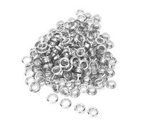 Baxnore Brass Eyelets Grommets 100PCS 6mm Double Sided Hollow Rivets for Clothing Bags Belts Shoes DIY Crafting Accessories Gold Silver Bronze Gun Color Metal Fasteners (Silver)