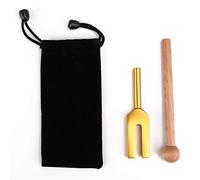 Baxnore C4096 Meditation Tuning Fork 4096Hz Aluminum Alloy Energy Healing Tool with Hammer and Storage Bag for Yoga Massage Acupressure Stress Relief Gold Color