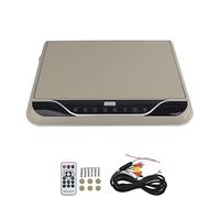 Baxnore Car Roof Monitor Flip Down 1080P 16 Color Touch Control Ambient Light USB Input Overhead Display Screen for Cars RVs Boats (Beige)
