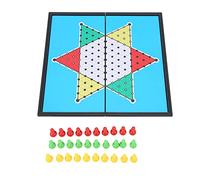 Baxnore Chinese Checkers Board Game Set with Foldable Design Premium Plastic Portable Travel Halma Chess for Kids Adults Family Party Indoor Outdoor Fun 25x25x2cm 358g