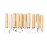 Baxnore Clay Tools Set, 10PCS Pottery Sculpting Tools for Carving & Modelling - Professional Scraffito Tools, Clay Loop & Ribbon Tools with Wooden Handle for Beginners, Polymer & Air Dry Clay