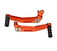 Baxnore CNC Brake Gear Shift Pedal Set Orange Aluminum Motorcycle Foot Control Lightweight Durable Anti Skid for 125 200 390 2013 2014 2 Piece Kit