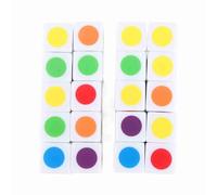 Baxnore Color Dot Dice 20 Pack of 6 Sided Right Angle Teaching Dice Bright 6 Colors for Board Games Digital Teaching Classroom Supplies White Plastic 16mm