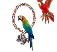 Baxnore Colorful Cotton Rope Swing Bird Perch Climbing Ring Durable Biting Bird for Small Medium Birds Play Stand Cage Accessories