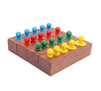 Baxnore Cylinder Socket Block Set Wooden Sensory Toys Early Learning Gift Educational Shape Sorter with Colorful Pegs for Classroom Preschool Home Activity Building Pillar Stacking
