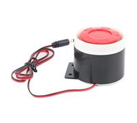 Baxnore DC 12V Wired Mini Alarm Horn 110 dB Loud Sound Security System for Home Office Burglar Protection Red Black 5cm 1 Piece