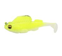 Baxnore Deep Running Paddle Tail Soft Fishing Lure 75mm 13g High Performance PVC Bait with 3D Eyes for Bass Trout Saltwater Freshwater Fishing (Fluorescent Green Silver Tail)
