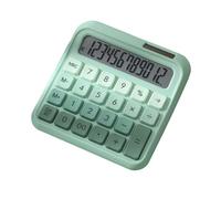 Baxnore Desktop Calculator 12 Digit Large LCD Display Big Button Mechanical Keyboard Solar Battery Powered Dual Power Sources for Office Home Use Gradient Pink Green Blue Purple Wh (Green)