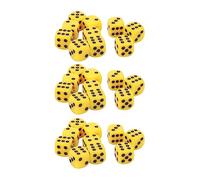 Baxnore Dice Set 30PCS 16MM Plastic 6 Sided Round Corners Dice Cubes for Table Games Board Games Math Teaching Educational Fun (Yellow)