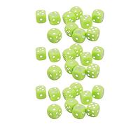 Baxnore Dice Set 30PCS 16MM Plastic 6 Sided Round Corners Dice Cubes for Table Games Board Games Math Teaching Educational Fun (Light Green)