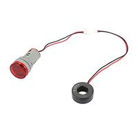 Baxnore Digital LED Ammeter 0 100A AC Current Meter Indicator High Precision Round Display for Industrial Electrical Panel Blue White Red Green Yellow Plastic 50x30x30mm (Red)