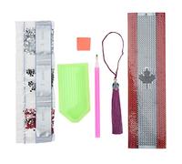 Baxnore DIY Rhinestones Painting Bookmarks Kit with Maple Leaf Pattern Art Bookmark Set for Reading Lovers Creative Gifts Craft Supplies Friends Family Parent Child Activities
