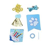 Baxnore Dog Birthday Party Supplies Set with Scarf Hat Banner Bow Tie and Glitter Numbers for Puppy Birthday Celebration Blue Polyester Durable 24.8 Inch Scarf 28 Inch Bow Tie 17 B