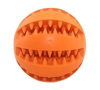 Baxnore Dog Chew Ball Bite Food Dispenser Tooth Cleaning Exercise IQ Training Game for Indoor Interactive Play Natural Rubber 7cm Green Blue Orange (Orange)