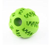 Baxnore Dog Chew Ball Bite Food Dispenser Tooth Cleaning Exercise IQ Training Game for Indoor Interactive Play Natural Rubber 7cm Green Blue Orange (Green)