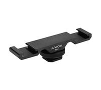 Baxnore Double Shoe Mount Extension Bar Dual Bracket for DV DSLR Camera Smartphone Mic LED Video Light Black Aluminum Alloy for Vlog