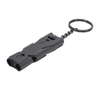 Baxnore Double Tubes Survival Whistle with Keychain Stainless Steel High Pitch Safety Whistle Loud 150 dB for Outdoor Adventures Hiking Camping Fishing (Black)