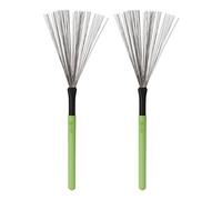 Baxnore Drum Brush Set Steel Wire Maple Wooden Handle Percussion Tool Instrument Accessory Kit for Drum Kit Jazz Drum (Green)
