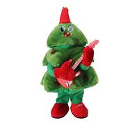 Baxnore Electric Christmas Tree Plush Interactive Singing Dancing Glowing with 8 Songs Continuous Play Swinging Motion Holiday Decoration for Adults Home Office Plastic Cotton Poly (Guitar Christmas