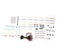 Baxnore Electronic Components Starter Kit Circuit Resistor Buzzer Capacitor LED Breadboard with Jumper Wires for Beginners DIY Projects and STEM Learning Plastic Material Durable