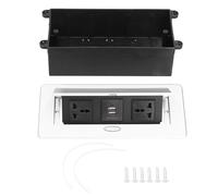 Baxnore Embedded Floor Electrical Outlet, Pop Up Socket with 3 Hole Multifunctional Design for Multiple Devices, Aluminum Alloy Panel Offers Excellent Heat Insulation