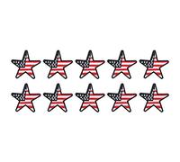 Baxnore Embroidery Cloth Patches DIY Iron On Sew On Adhesive Fabric Stickers for Clothing Bags Repair and Decoration Colorful Polyester Assorted Sizes 10 Pieces (Five-Pointed Star Cloth Patch)