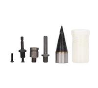 Baxnore Firewood Bit Ti Coated Carbon Steel Wood Splitter Drill Bit with 3 Shank Hex Handle for Hardwood Oak Hickory Walnut Cutting and Splitting (32MM)