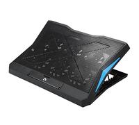 Baxnore Foldable Laptop Cooler 6 Fan Laptop Cooling Stand Low Noise Cooling Pad with 6 Level Adjustable Height Dual USB Ports Metal Mesh for Office Work Home Use Black 17 Inch