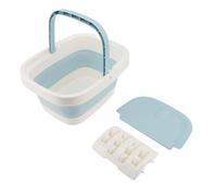 Baxnore Foot Bath Basin Collapsible Soak Tub Thickened Large Capacity with Massage Points and Handle Portable Foldable Foot Spa Bucket for Home Relaxation and Pedicure PP TPE Mater (Blue)