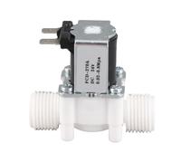 Baxnore G1/2 NC Plastic Electric Solenoid Valve Normally Closed Water Inlet Valve High Pressure Large Flow for Water Control Systems Home Use Industrial Applications (DC24V)