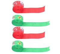 Baxnore Gift Ribbon Set 4Pcs Premium Polyester Wrapping Ribbons Exquisite Patterns Bright Colors for Christmas Decorations Gift Wrapping DIY Crafts 5 Yards Red Green Satin Ribbon